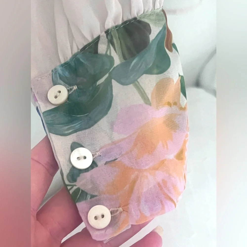 || ZARA || BOW FLOWY BLOUSE || FLORAL || PUFF SLEEVES ||